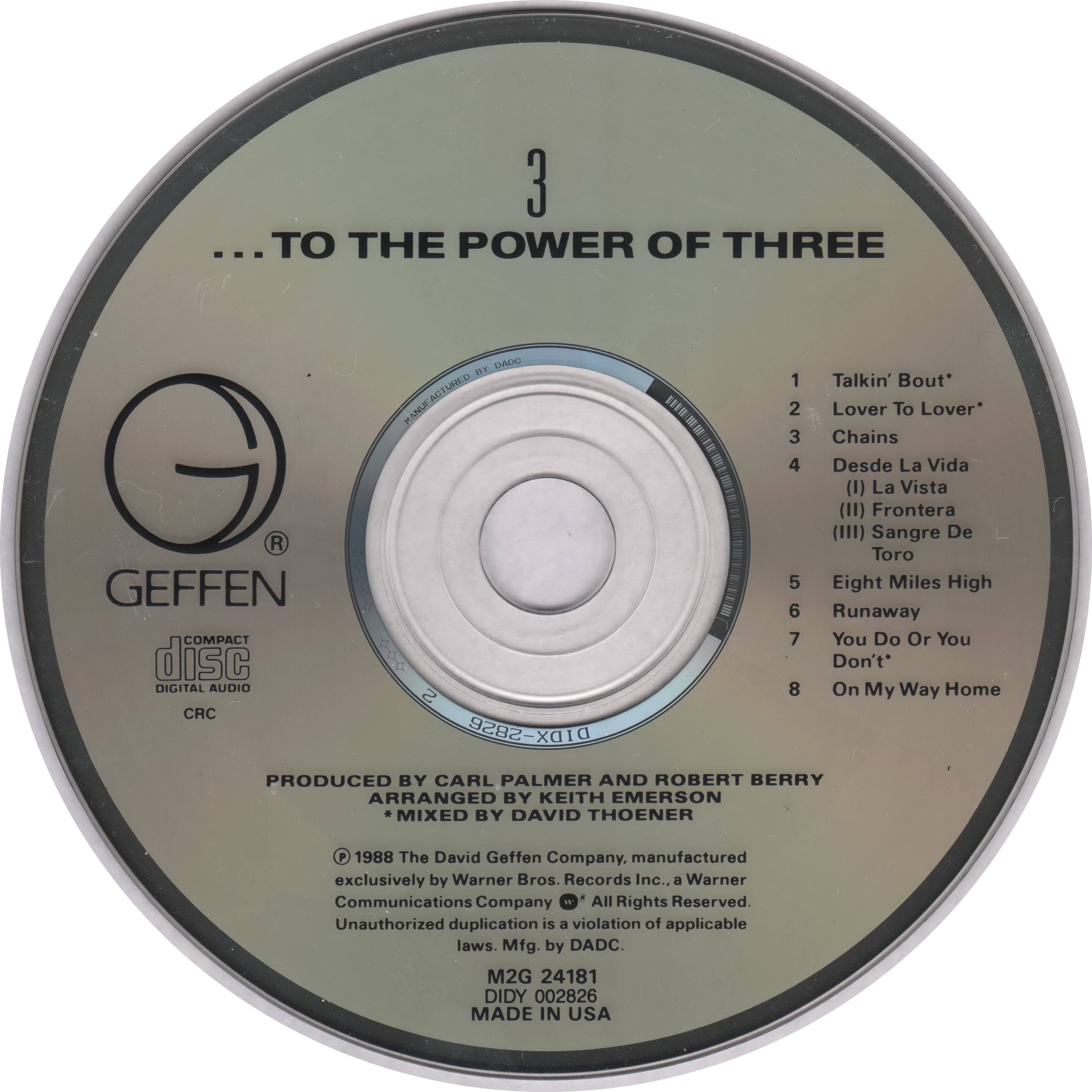Emerson, Lake and Palmer 3 To The Power of Three : CD